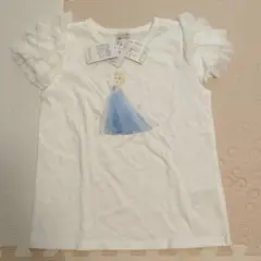 新品 プティマイン petitmain 130cm 半袖 Tシャツ 袖チュール