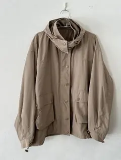 ベージュ マウンテンパーカー　フード取り外し可　M