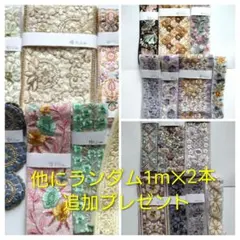 インド刺繍リボン　まとめ売り　計10.5m＋2mプレゼント　R66ハギレおまけ有