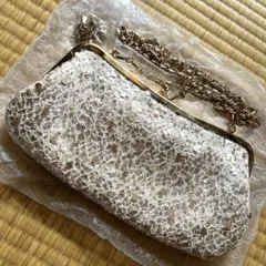 SOUP スパンコール　ビジュー 刺繍　クラッチバッグ　ゴールド　結婚式