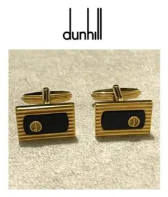 【レア】dunhill ダンヒル＊カフスボタン ゴールド×ブラック＊dロゴ