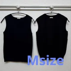 GU サマーニット サマーセーター ノースリーブニット Vネック M ブラック