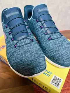 まる様専用　SKECHERS ネイビー ワイドフィット　スニーカー 25㎝
