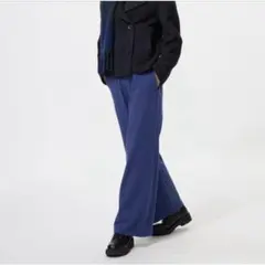 新品タグ付きUNIQLOユニクロ ウォームフリースストレートパンツXLブルー