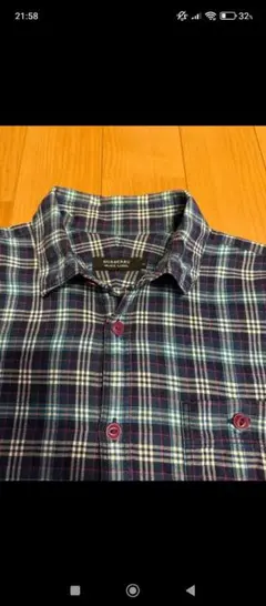 バーバリーブラックレーベル　ネルシャツ　長袖　チェック　ブルー系　秋冬