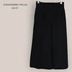 STRAWBERRY-FIELDS✨美品✨ハイウエストワイドパンツ　麻混　黒
