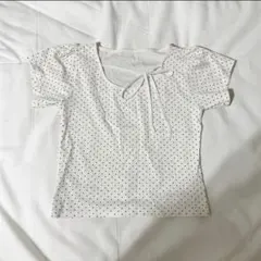 UNE MANSION ドットパターン リボンTシャツ 半袖 韓国のサムネイル
