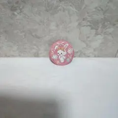 우사기 刺繍 缶バッジ ピンク