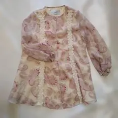 【snidel girl】 120cm　ペイズリー柄長袖ワンピース