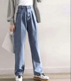 ハイウエストデニム&チノタックワイドパンツのサムネイル