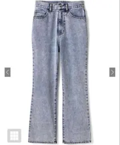 GRL ハイウエストセミフレアデニムパンツ ケミカルブルー XS [cu289]