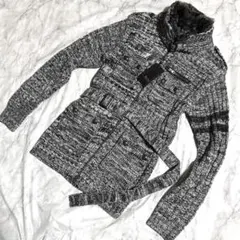 y2k Fur knit jacket ニット　カーディガン　ガウンのサムネイル