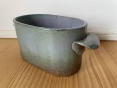 陶器製　取手付き　花器　鉢　多用途