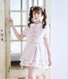 LIZLISA リズリサ ギンガムチェック ツイードセットアップ ピンク