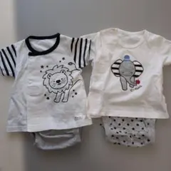 コンビミニ　動物柄ロンパース　2枚セット　70 80