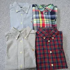 ラルフローレンシャツ 長袖3点+半袖1点 おまけトミーヒルフィガー長袖シャツ