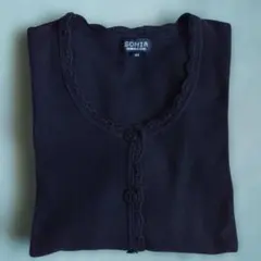SONIA RYKIEL ソニアリキエル 七分袖カーディガン 黒 46のサムネイル