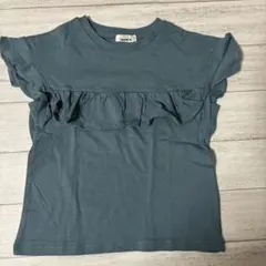 PAIR MANON ターコイズブルー　フリル付き　ノースリーブTシャツ　120のサムネイル