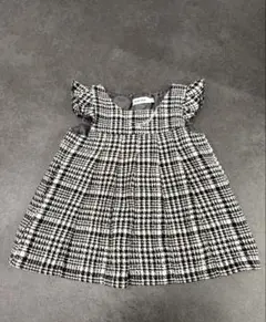 【美品】 サイズ 80 SLAPSLIP（Bebe） ジャンパースカート 千鳥柄