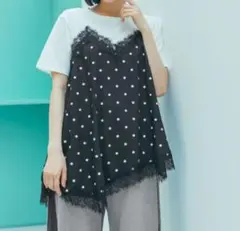 トリムレースドッキングTシャツ　niko and...のサムネイル