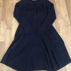 ミラオーウェン　カーディガン　セットアップ　ネイビー　スカート