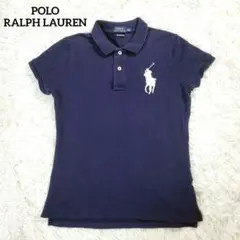 ポロラルフローレン　半袖　ポロシャツ　ビッグポロ　刺繍　スキニーフィット　M　紺