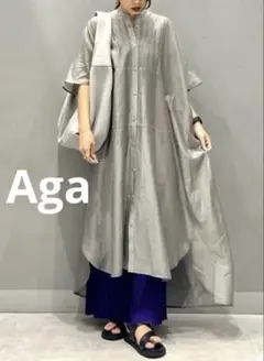 【新品タグ付き】Aga シアーシャツ　ワンピース　ヤマダヤ　オーバーサイズアーガのサムネイル
