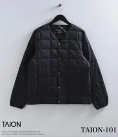 TAION (タイオン) ベーシック Vネックボタン インナーダウンジャケット