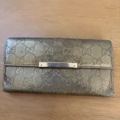 GUCCI グッチ 長財布 GG シルバーリボン金具 PVC×レザー - メルカリ