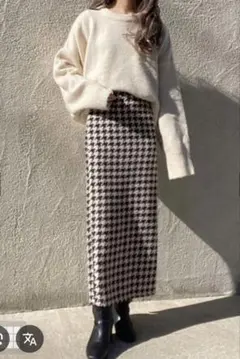 新品 GRL ♡ 千鳥格子柄バックスリットペンシルスカート kz10 イング