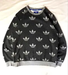adidas originals 総柄 トレフォイル スウェット M 古着