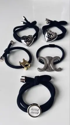 ブラックヘアゴム5個セット