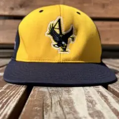 USA古着イエロー/ネイビー 刺繍ロゴ ベースボールキャップ