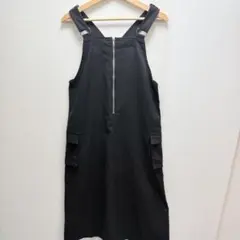 【Noah】フロントハーフジップ ミリタリー ジャンパースカート ブラック