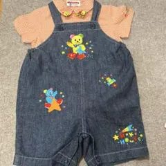ミキハウスレトロセットアップ美品90㎝のサムネイル