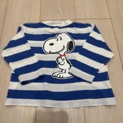 #0155 スヌーピー 長袖ストライプTシャツ 90のサムネイル