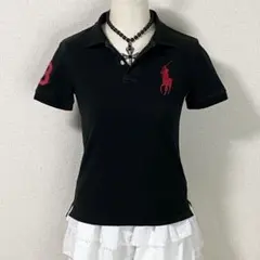 y2k ラルフローレン ビッグポニー ポロシャツ 平成ギャル 平成女児 ブラック