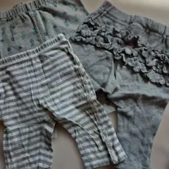 グレー系レギンス3点セット ズボン ユニクロ 西松屋