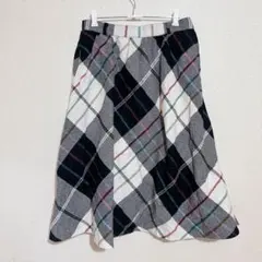 美品★ チェック柄スカート フレアスカート マキシ丈スカート スカート 膝丈
