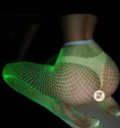 蛍光　網タイツ　暗闇で光る　ストッキング　イベント　コスプレ　グロータイツ　仮装