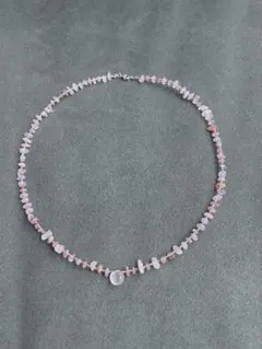 天然石ピンクビーズネックレス✴︎44.4センチ／ローズクォーツ