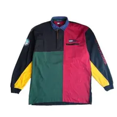 90s Tommy Hilfiger 長袖ポロシャツ ラガーシャツ
