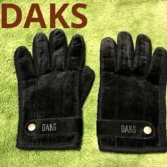 お値下げ‼️DAKS ダックス スエードとニット 手袋 ブラック 5本指のサムネイル