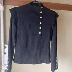 SHEIN Lサイズ ニット風トップス 黒
