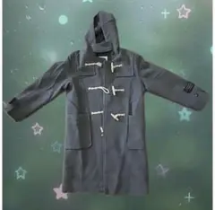 グレー ダッフルコート フード付き