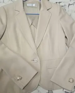 ベージュ シングルブレストジャケット 9R