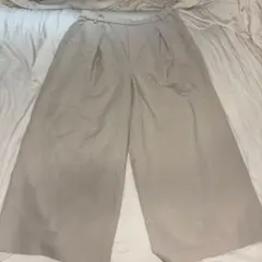 ベージュ ワイドパンツ イージーパンツ