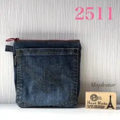 【2511】デニムリメイク マチつきポケットポーチ