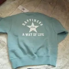 グリーン 100cm 裏起毛トレーナー