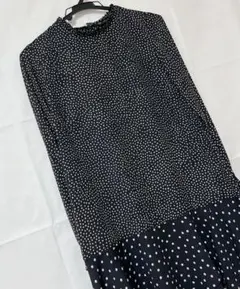 ZARA BASIC ドット柄 長袖 チュニック ワンピースのサムネイル